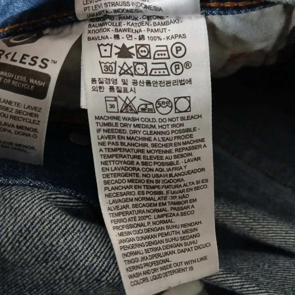 Levis 501 Jeans Mens 42X32 Original Button Fly Dark Wash Denim